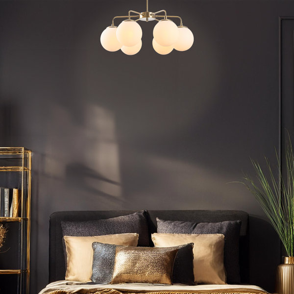 Everly Quinn 3 Lights Metal Body Chandelier With Glass Cap Wayfair